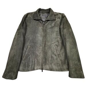 Vintage Ralph Lauren Jacket Women's 12 Black Label USA Made Full Zip Suede